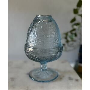 Indiana Glass Tiara Light Blue Fairy Lamp Vintage Depression Glass